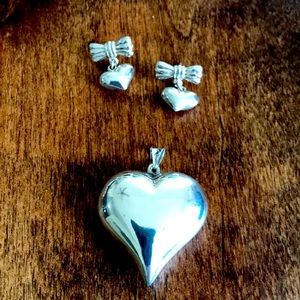 Sterling Silver Heart Set